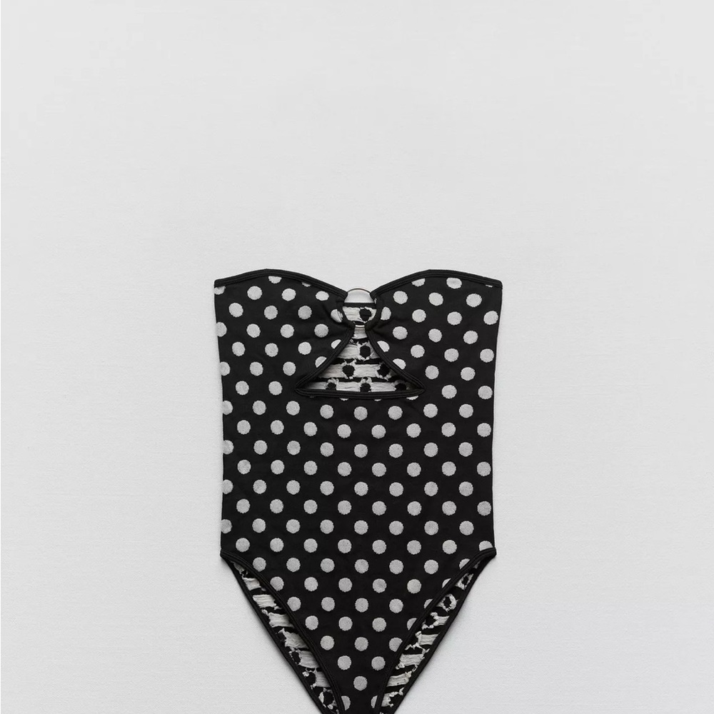 Zara Black and White Polka Dot Bodysuit